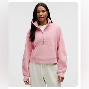 lululemon Scuba OS Funnel Neck Half Zip Pink Tide Excellent Condition M/L